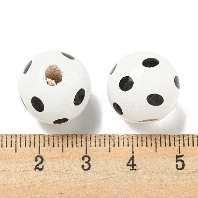 Printed Wood European Beads WOOD-G022-18A-1