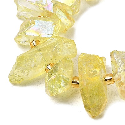 Electroplated Natural Quartz Crystal Beads Strands G-F800-F10-1