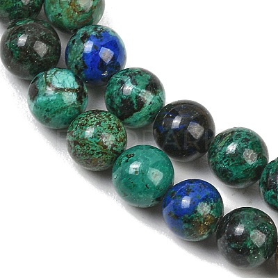 Natural Azurite Beads Strands G-P503-6MM-09-1