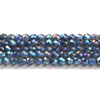 Electroplate Transparent Glass Beads Strands GLAA-H021-01A-FR05-1