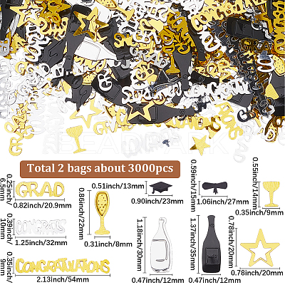 Electroplate PVC Plastic Confetti DIY-GF0011-15-1