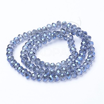Electroplate Transparent Glass Beads Strands EGLA-A034-T2mm-Y04-1