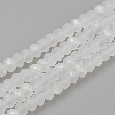 Electroplate Glass Beads Strands X-EGLA-S141-6mm-01E-1