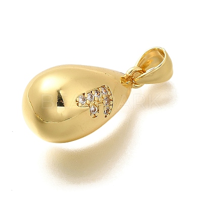 Rack Plating Brass Micro Pave Cubic Zirconia Pendants KK-L226-102G-F-1