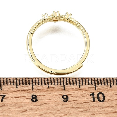 Brass Micro Pave Clear Cubic Zirconia Finger Rings for Women CU-CBAE7DF-12G-02-1