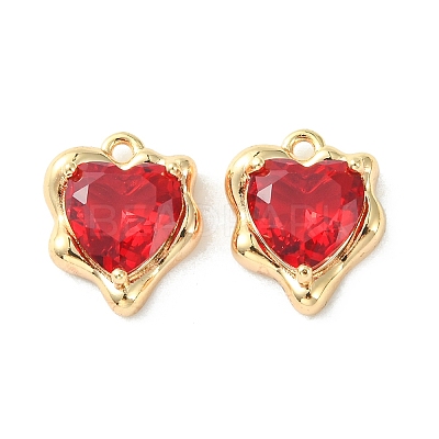 Brass Micro Pave Cubic Zirconia Charms KK-L208-06G-05-1