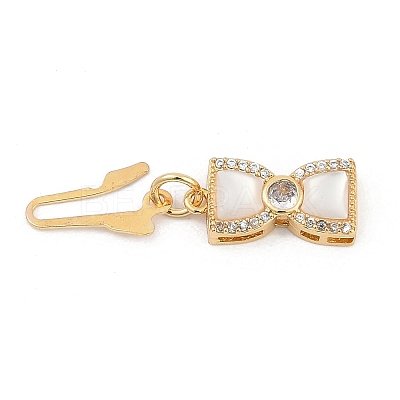 Brass Micro Pave Clear Cubic Zirconia Box Clasps KK-U051-01G-07-1