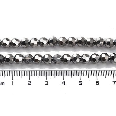 Faceted(32 Facets) Electroplate Glass Bead Strands X-EGLA-R042-6mm-06-1