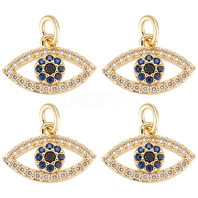 8Pcs Rack Plating Brass Cubic Zirconia Pendants KK-BBC0023-62-1