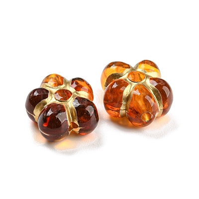 Plating Transparent Acrylic Beads OACR-A024-04C-1