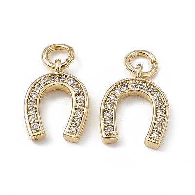 Brass Micro Pave Cubic Zirconia Charms KK-E068-VB278-1