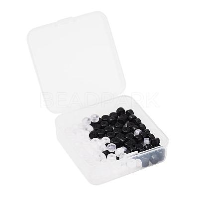 200Pcs 2 Colors Imitation Cat Eye Resin Bead Spacers RESI-YW0001-10-1