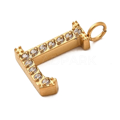 Ion Plating(IP) 304 Stainless Steel Micro Pave Cubic Zirconia Pendants STAS-Z107-03G-26-1