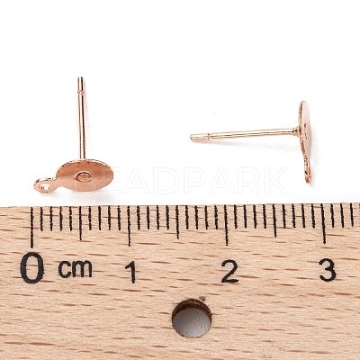 Brass Stud Earring Findings KK-K225-02A-RG-1