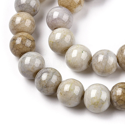 Ombre Effect Dyed Crackle Glass Beads X1-GLAA-T031-10mm-01V-1