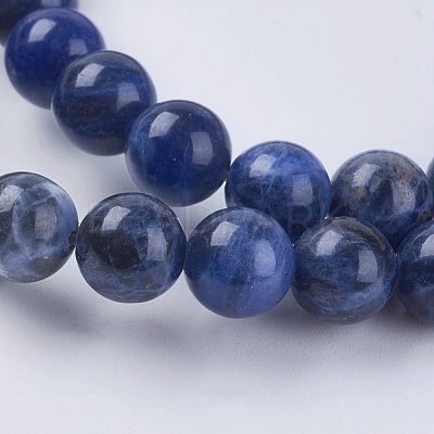 Natural Sodalite Beads Strands G-G448-8mm-25-1