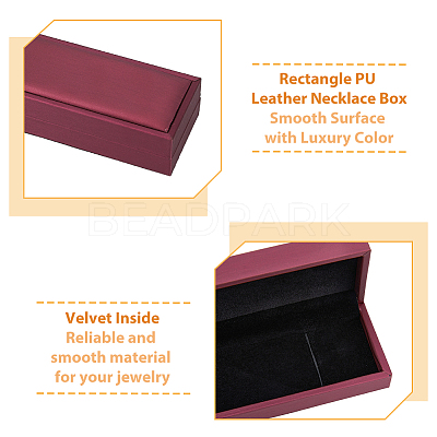 Rectangle PU Leather Necklace  Storage Boxes with Velvet Inside CON-WH0094-31D-01-1