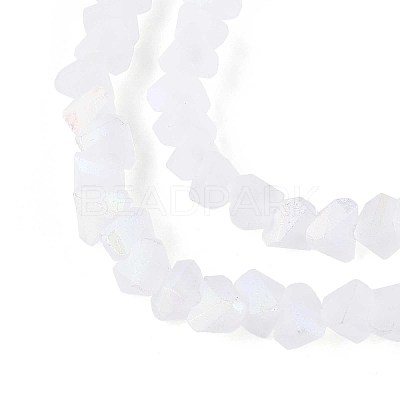 Frosted Transparent Glass Beads Strands GLAA-N054-4mm-01-1