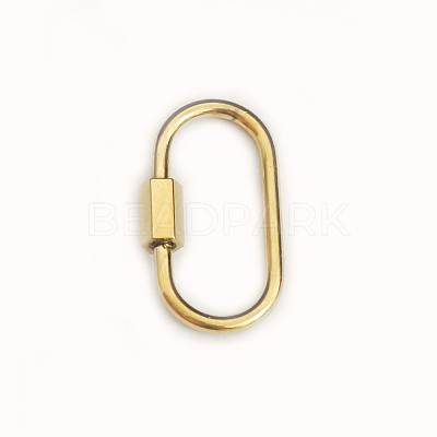 PVD Vacuum Plating 304 Stainless Steel Screw Carabiner Lock Charms STAS-H107-04B-G-1