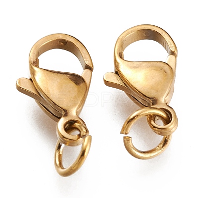 Ion Plating(IP) 304 Stainless Steel Lobster Claw Clasps X-STAS-G240-01E-G-1