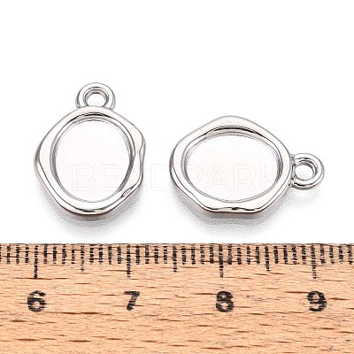 304 Stainless Steel Pendant Cabochon Settings STAS-T067-11P-1