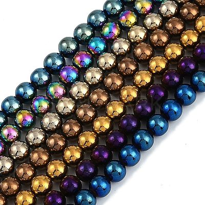 Electroplated Synthetic Magnetic Hematite Beads Strands G-G174-L01-1