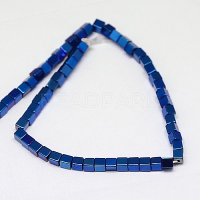 Electroplate Non-magnetic Synthetic Hematite Beads Strands G-J170A-3x3mm-02-1
