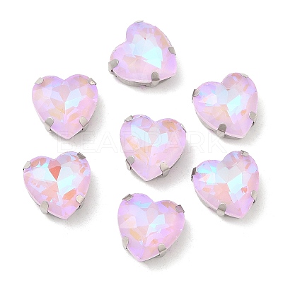 Mocha Fluorescent(MI) Heart Sew on Rhinestone GGLA-C001-01A-P06-1