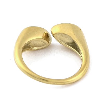 Ion Plating(IP) 304 Stainless Steel Rhinestone Teardrop Cuff Open for Women RJEW-N046-04A-G-1