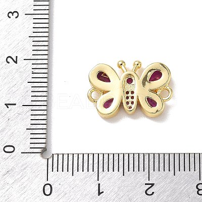 Brass Pave Cubic Zirconia Butterfly Links Connector Charms KK-L268-028G-04-1