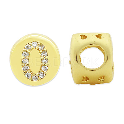 Brass Micro Pave Clear Cubic Zirconia Beads KK-T030-LA843-OX3-1