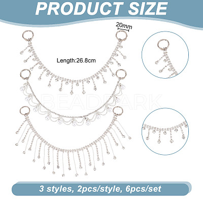 Brass Glass Rhinestone Shoe Decoration Chain FIND-GO00008-1