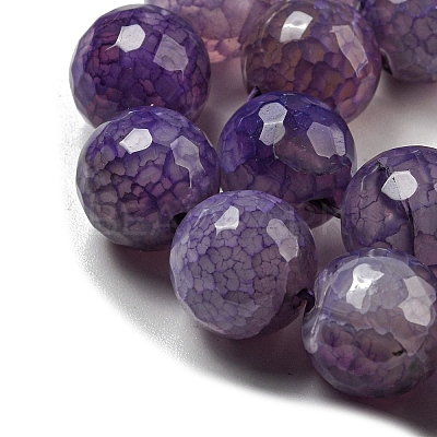 Faceted Natural Dragon Veins Agate Beads Strands X-G-F447-12mm-L04-1