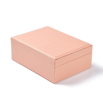 PU Imitation Leather Jewelry Organizer Box with Lock LS-CON-P016-B02-1
