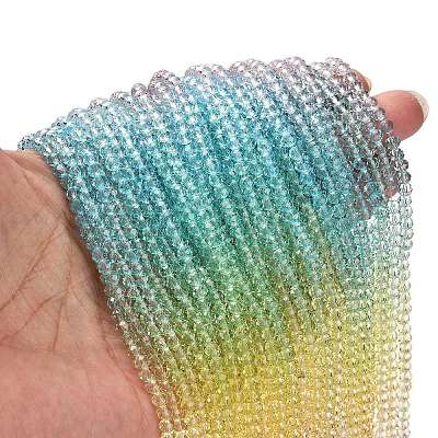 Transparent Painted Glass Beads Strands DGLA-A034-T3mm-A15-1