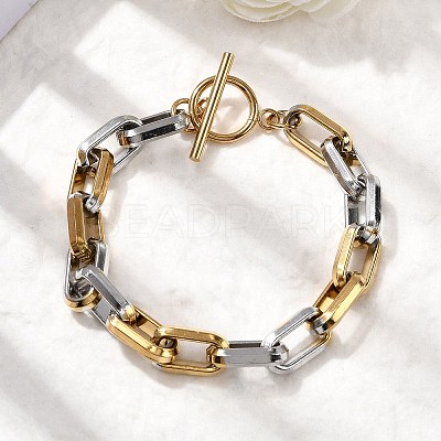 304 Stainless Steel Cable Chain Bracelets for Women BJEW-D377-01E-1