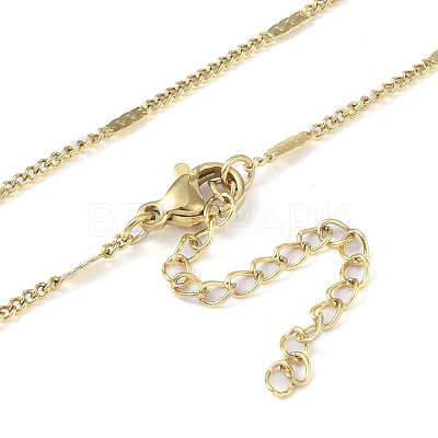 304 Stainless Steel Heart Pendant Necklaces with Cubic Zirconia NJEW-H029-01G-J-1