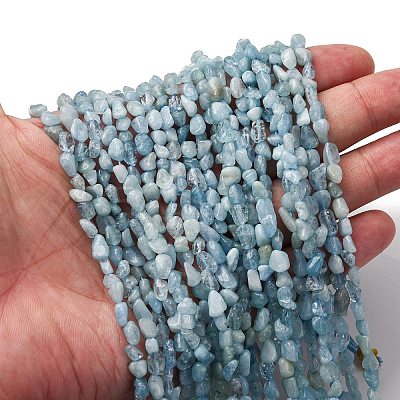 Natural Aquamarine Beads Strands G-I389-A17-1