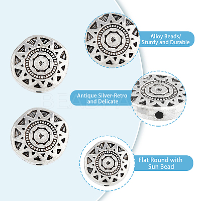 60Pcs Tibetan Style Alloy Beads TIBE-DC0001-03-1