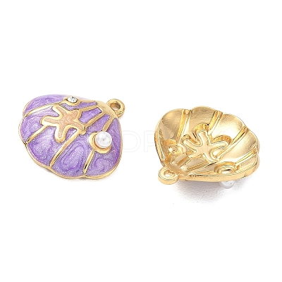 304 Stainless Steel Enamel Pendants STAS-Q119-27G-03-1