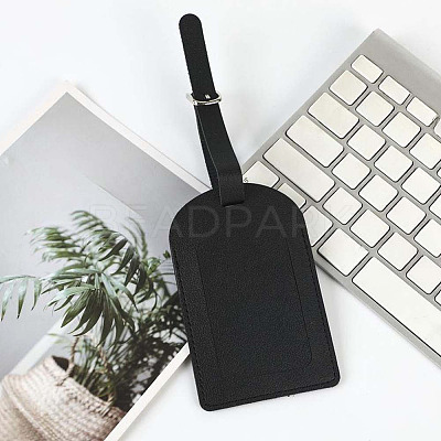 CutHollow 4Pcs PU Leather Luggage Tag OFST-CL0001-01A-03-1