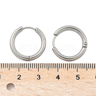 Tarnish Resistant 304 Stainless Steel Huggie Hoop Earrings EJEW-F111B-19mm-P-1
