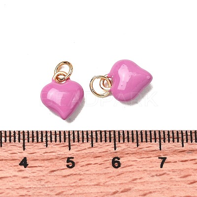 Brass Enamel Charms KK-U027-13-03G-1
