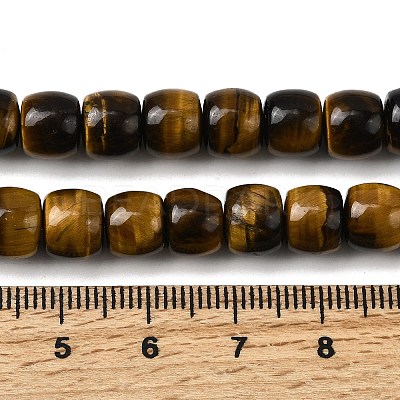 Natural Tiger Eye Beads Strands G-A275-C01-7x8mm-1