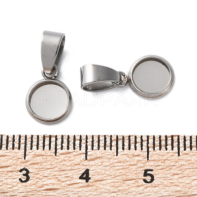 304 Stainless Steel Pendant Cabochon Settings STAS-L282-010P-01-1