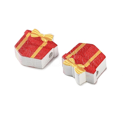 Christmas Theme Schima Wood Beads WOOD-F018-04-1
