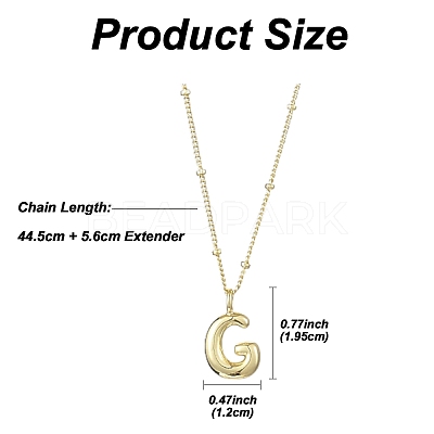 1Pc Initial Letter Brass Pendant Necklaces NJEW-YW0001-24G-1