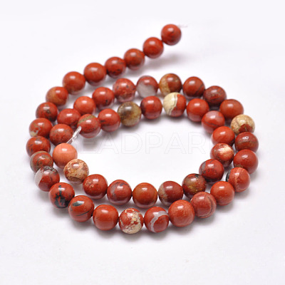 Natural Red Jasper Beads Strands X-G-F348-02-4mm-1