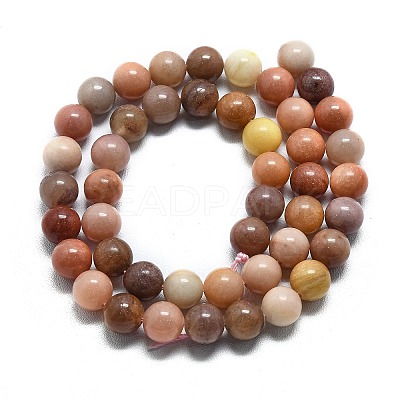 Natural Petrified Wood Round Beads Strands G-D356-C01-8mm-1