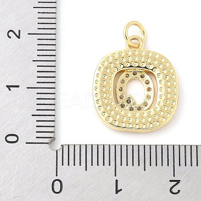 Rack Plating Brass Micro Pave Clear Cubic Zirconia Pendants KK-E102-33G-Q-1